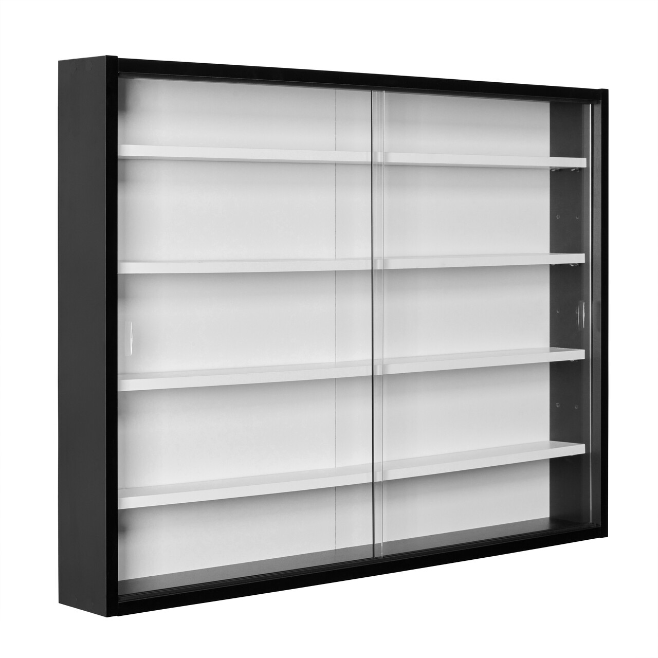 Raft de perete Collecty, Inter Link, 80x10x60 cm, lemn/sticla, negru/alb - imagine 4